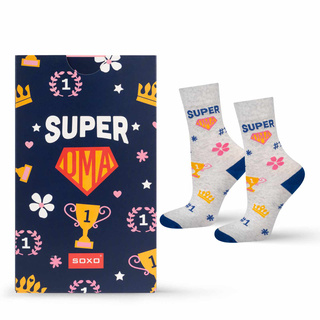 Skarpetki damskie Soxo Super Babcia na medal