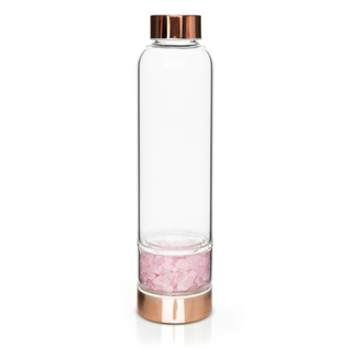 Glasflasche mit Rosenquarz 450 ml