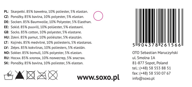 Set of 6x Colorful SOXO baby socks