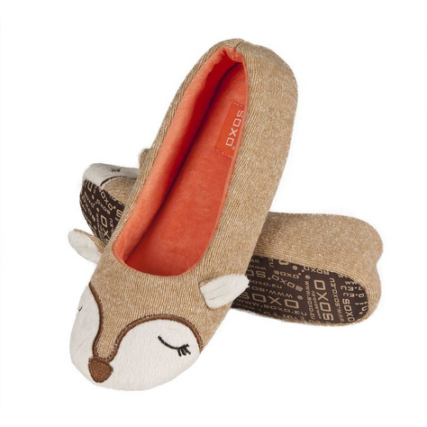 Women's ballerina slippers SOXO animals with a soft sole