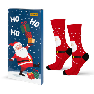Santa Claus Socks in a Holiday Card