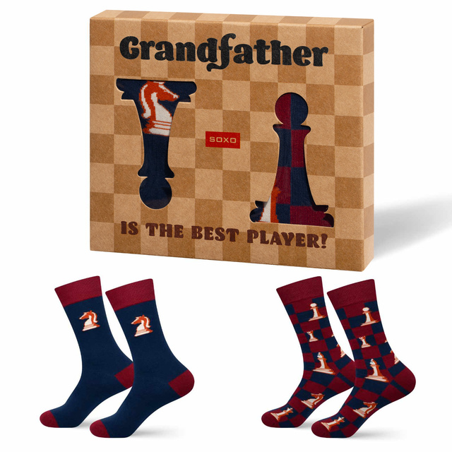2 Paar von lustigen Socken Geschenk für Opa in einzigartiger Verpackung | Herrensocken
