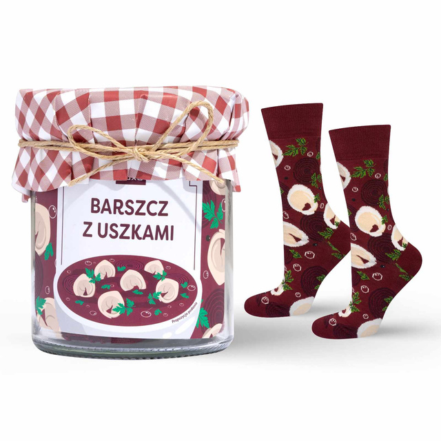 Herrensocken | Damen SOXO GOOD STUFF Borschtsch mit Klößen im Glas lustige bunte Geschenkidee für Ihn | für ihre Unisexy