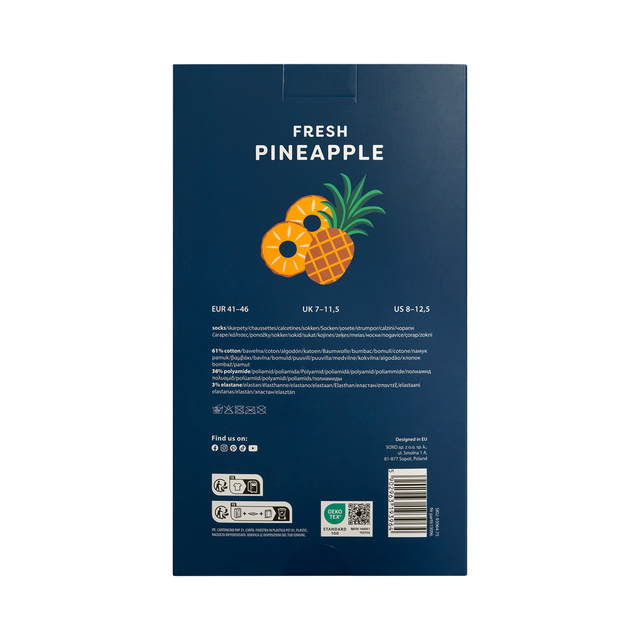 Women's Socks | Men's SOXO | Pineapple in a box | fun gift idea | Unisex