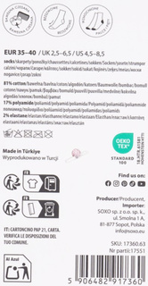 Women's feet with inscriptions SOXO pink