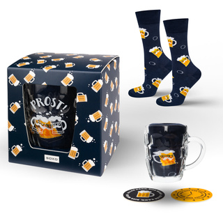 Set 2x Men's SOXO Socks | Marijuana in a jar | Pale lager beer in a can