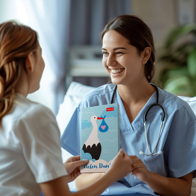 Women's long socks SOXO with a stork