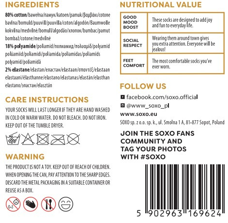 1 Paar von lustigen Socken mit Onion Suppenmotiv in einzigartiger Verpackung | Damen-/Herrensocken | SOXO