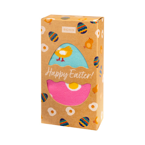 2x SOXO Happy Easter Socken für Frauen in Geschenkbox 