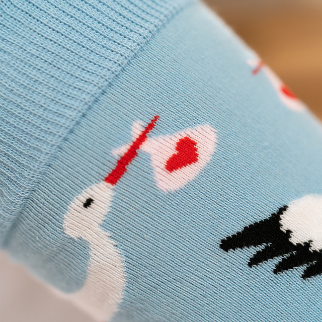 Lange Damensocken SOXO mit einem Storch