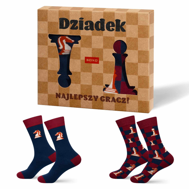 Herren-Schachsocken SOXO für Opa – 2 Paar