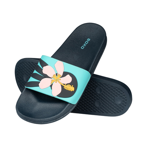 Comfort Women's and Men's Beach Flip-flops SOXO in flowers | Perfect for Beach Holidays and Swimming Pool | Rubber