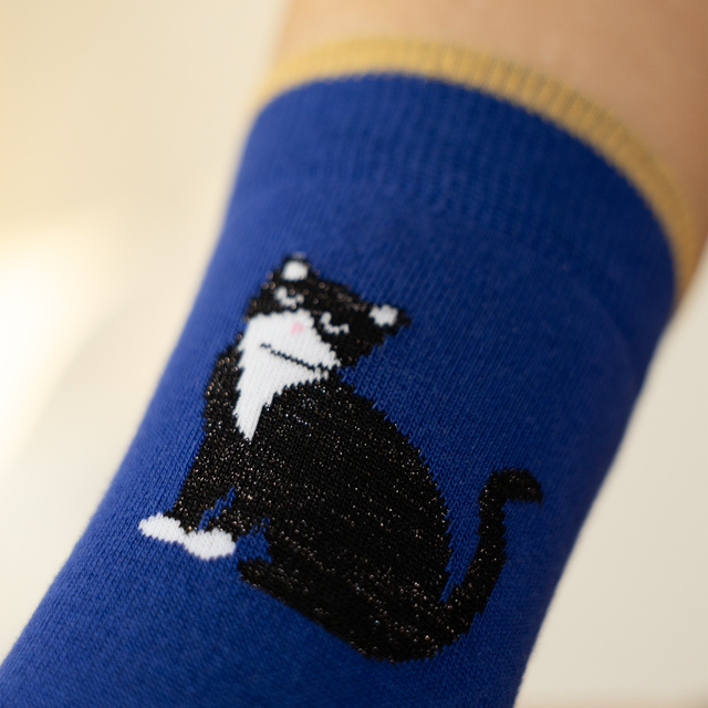 3 Paare von lustigen Socken mit Katzenmotiv in einzigartiger Verpackung | Damensocken | SOXO