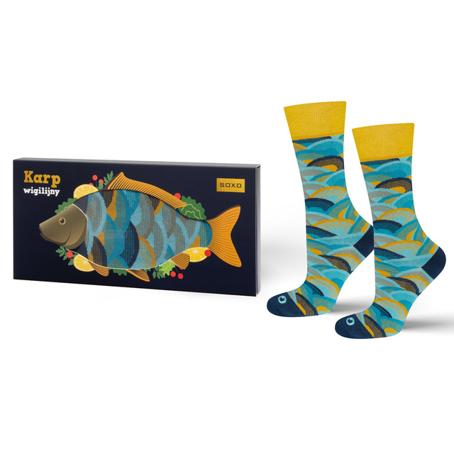 SOXO men's socks Christmas carp