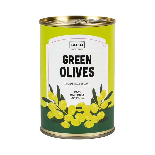 1 Paar von lustigen Socken mit Green Olivesmotiv in einzigartiger Verpackung | Damensocken | SOXO