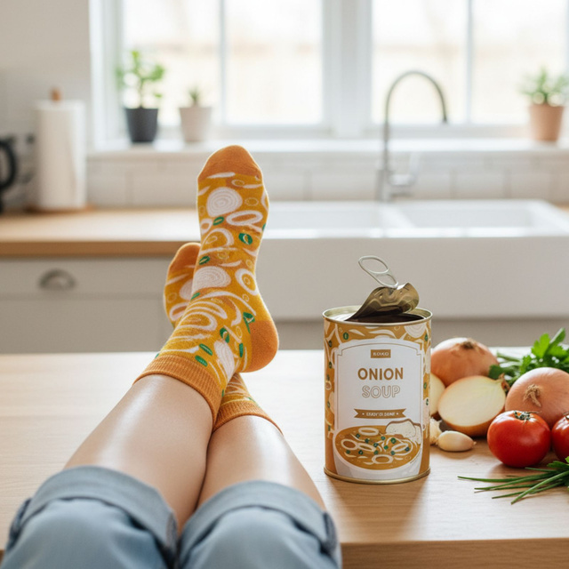 Women's Socks | Men's SOXO GOOD STUFF onion soup in a can gift for her | for Him Unisex