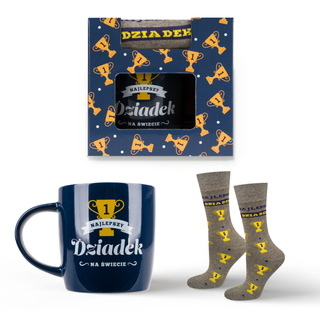 Zestaw Skarpetki Najlepszy Dziadek + Kubek