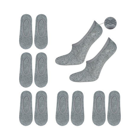 Grau Set 6x Herren Fußsocken SOXO mit Silikon Baumwollen 