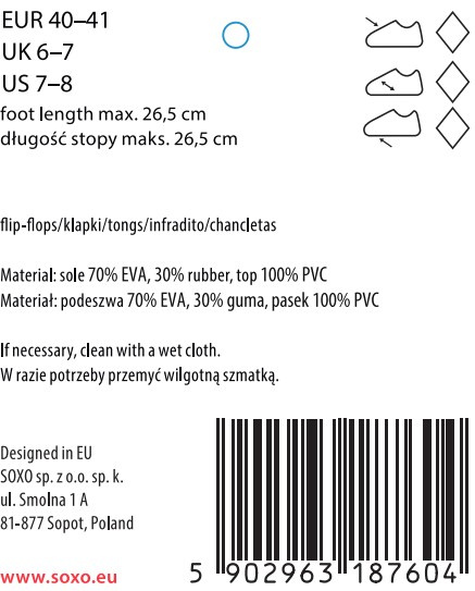 SOXO Strand Flip Flops unisex | Bier Muster