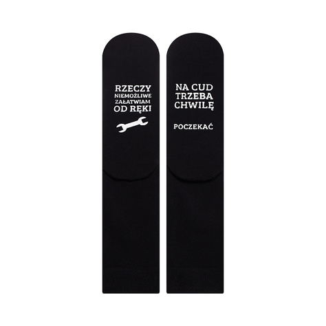 Men's long black SOXO socks