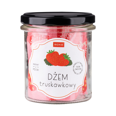 SOXO GOOD STUFF red women's socks funny strawberry jam in a jar