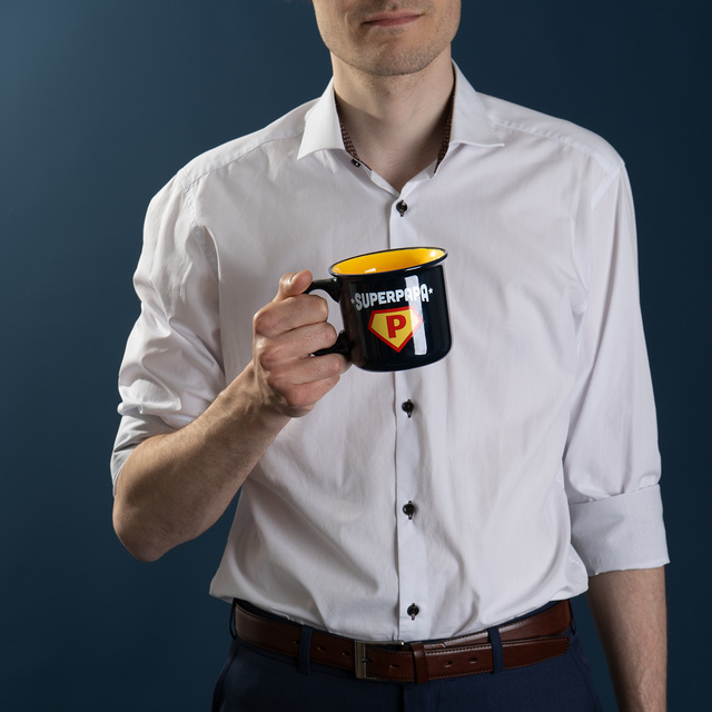Set Herrensocken Super Papa in einer Tasse mit Schlüsselanhänger