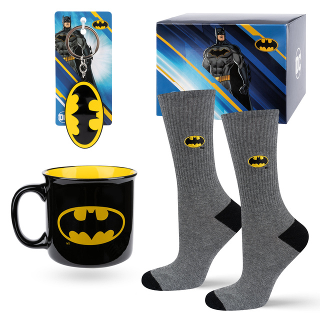 Batman-Set Tassensocken und Schlüsselanhänger