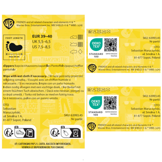 Women's SOXO slippers and women's socks Friends series