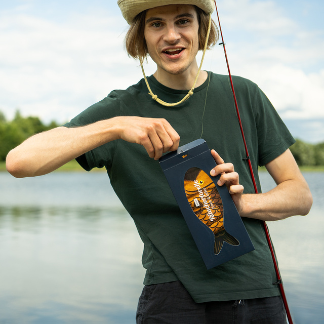 Herren Farbige Socken SOXO geräucherte Forelle in einer Schachtel