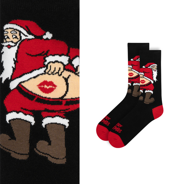 Naughty Santa Claus Bum Socks