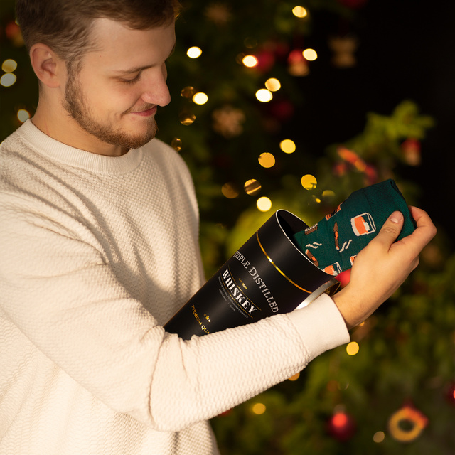 Set of 3x Colorful men's socks SOXO GOOD STUFF Whiskey for a gift