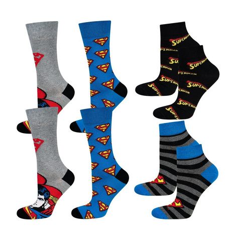 Set 4x Herren Socken SOXO Superman DC COMICS 