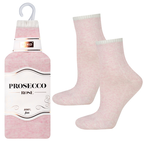 Damensocken SOXO Prosecco mit Band als Geschenk für sie