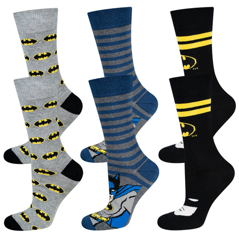 Set mit 3x SOXO GOOD STUFF Batman DC Comics Socken