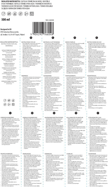 Thermosflasche aus Edelstahl 500mL Schwarz | langlebig und praktisch | Warner Bros | Daffy