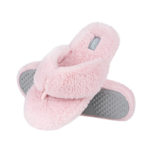 Women's slippers SOXO fur with a hard TPR sole