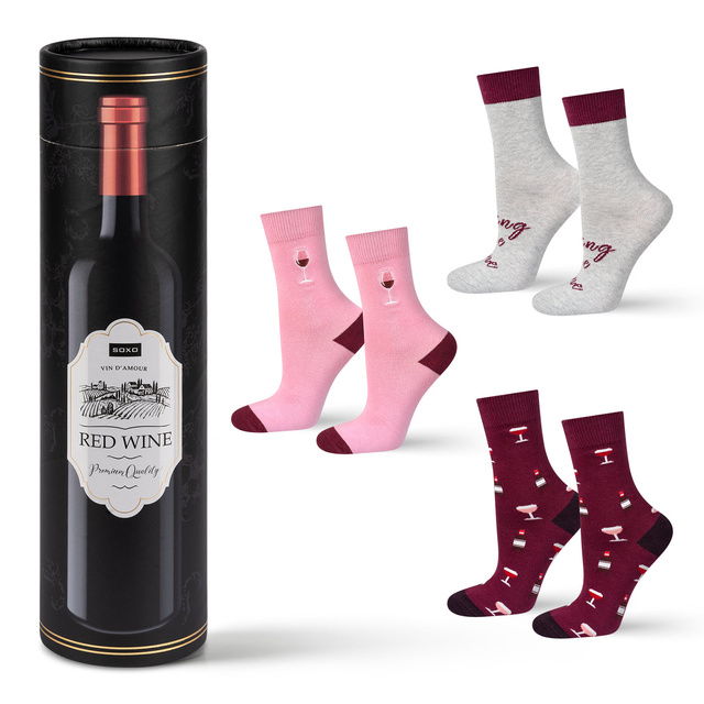 Skarpetki Red Wine w Tubie 3-pak