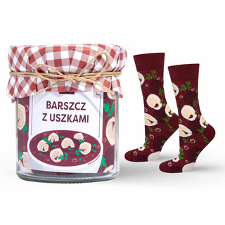Herrensocken | Damen SOXO GOOD STUFF Borschtsch mit Klößen im Glas lustige bunte Geschenkidee für Ihn | für ihre Unisexy