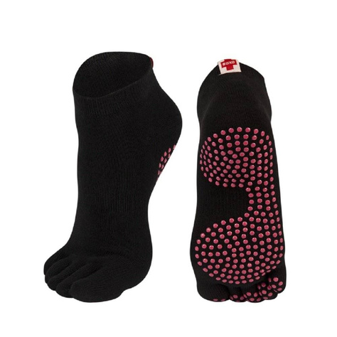 Women's black DR SOXO non-slip socks for yoga