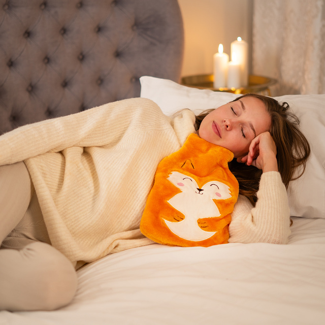 Wärmflasche mit Fuchs-Bezug 1,8 L