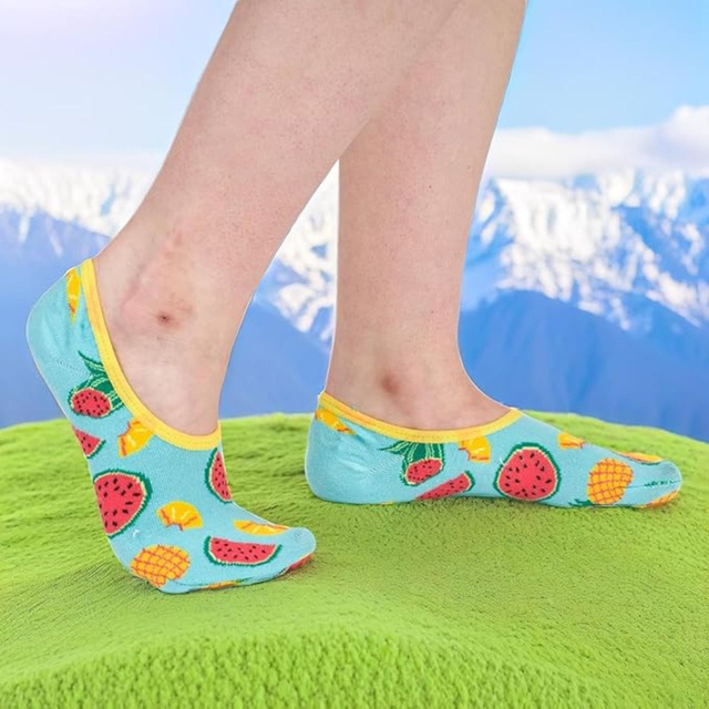 SOXO Set 4 Damen Füßlinge | lustig Muster