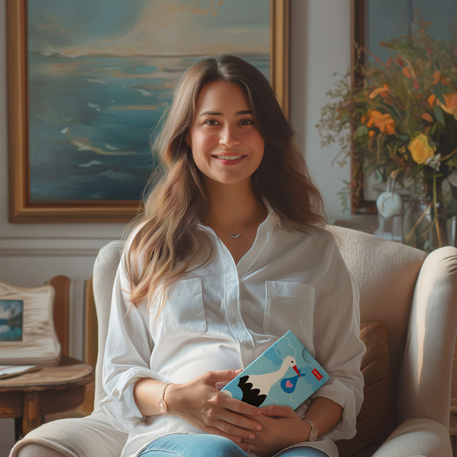 Women's long socks SOXO with a stork