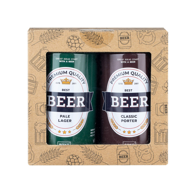 Set von 2 Herrensocken in einer Bierdose | SOXO