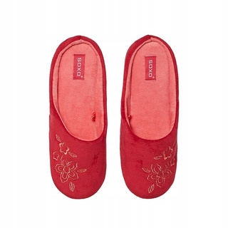 Red SOXO women's slippers with embroidery and a hard sole