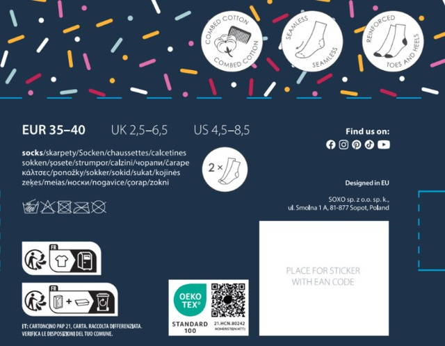 Set of 2x Women's SOXO Donut Socks in a Pink Box, perfect for a gift