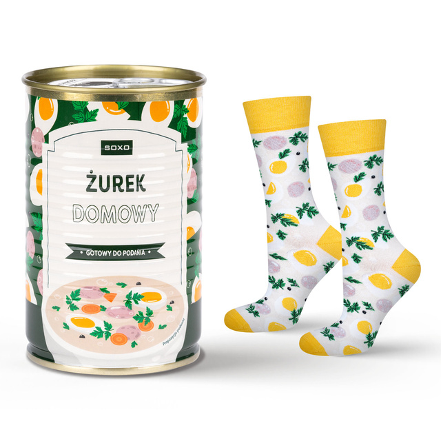 Herrensocken | Damen SOXO GOOD STUFF bunte lustige Sauersuppe in der Dose + Rezept für Ihn | für Sie Unisex