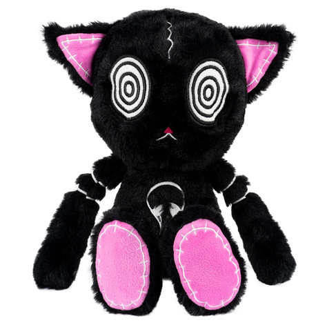 Maskottchen schwarze Katze Gus Fink HypnoCat Plushie Pal