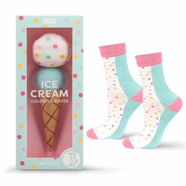 Women's SOXO Socks | Ice cream in a box | Great gift idea