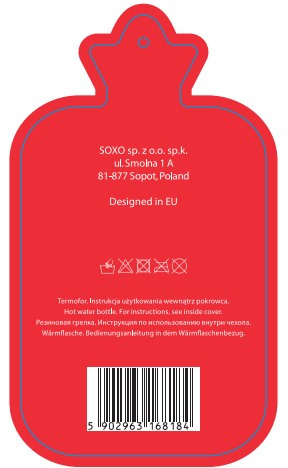 SOXO gray hot water bottle warmer gift for Valentine's Day