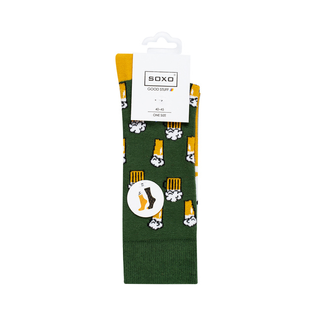 Bunte Herrensocken SOXO GOOD STUFF Baumwollen Bier 